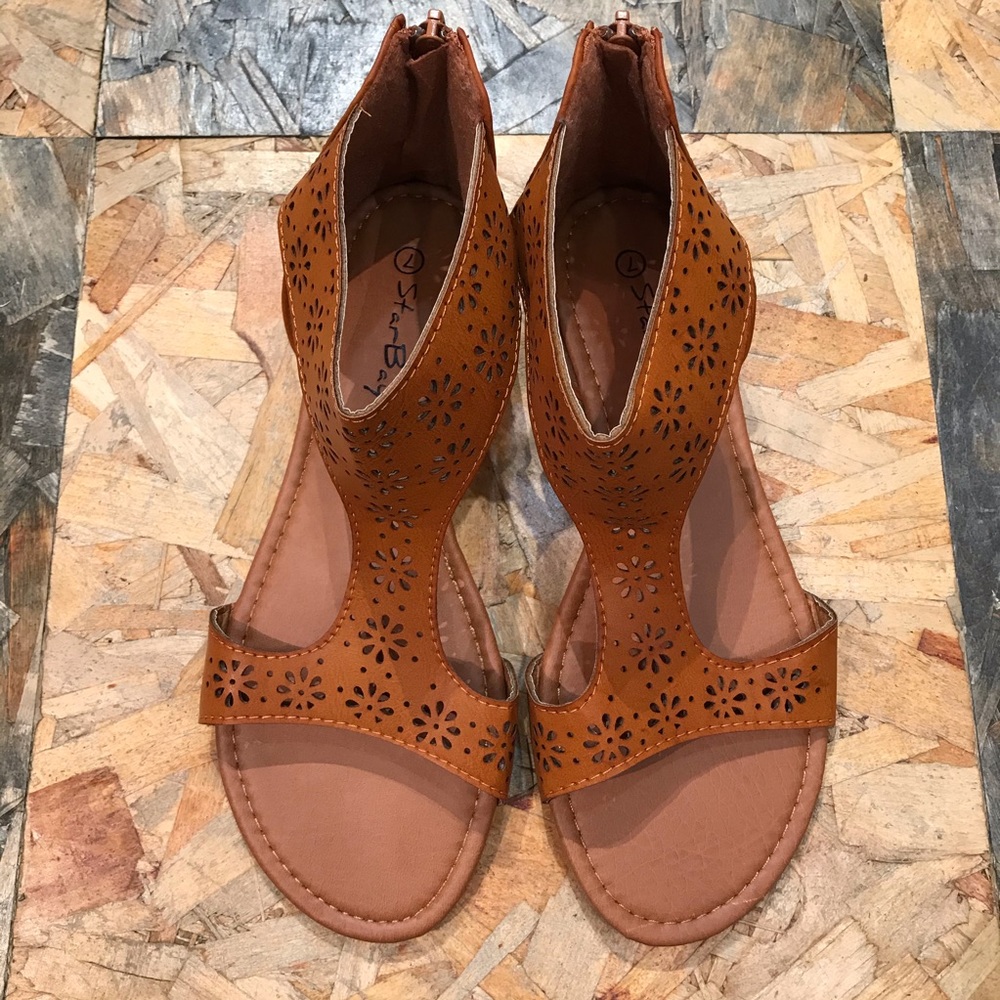 Star Bay 81003-A Brown Vegan Leather Sandals